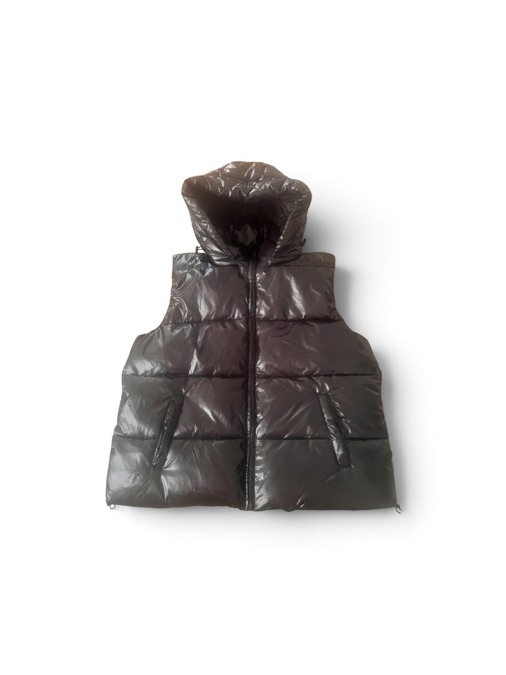 GAP Black Heavyweight Puffer Vest Detachable Hood XL